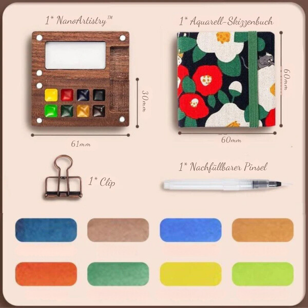 ArtFlow™ Pocket Aquarellset - Für mehr kreative Freiheit unterwegs