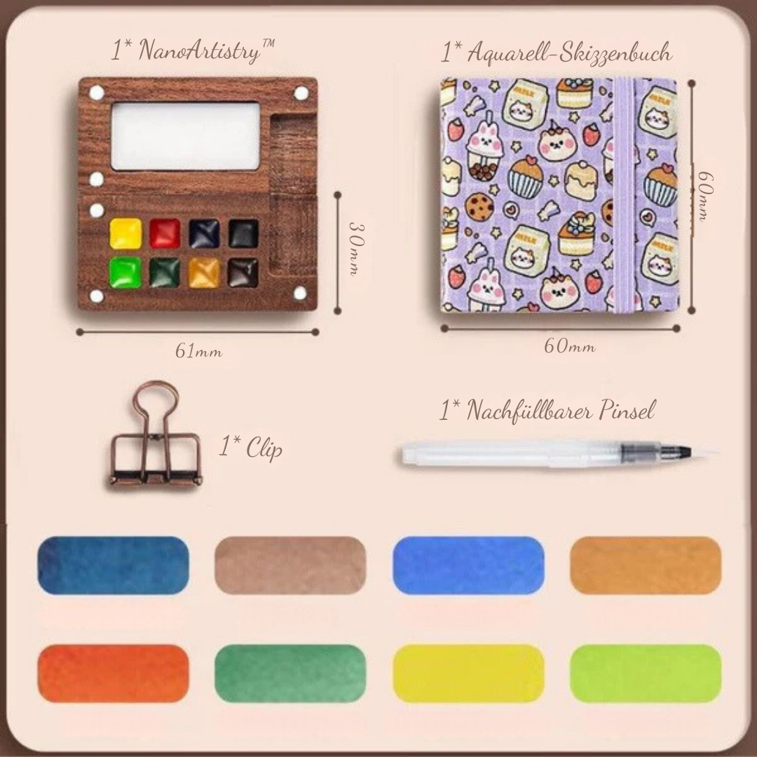ArtFlow™ Pocket Aquarellset - Für mehr kreative Freiheit unterwegs