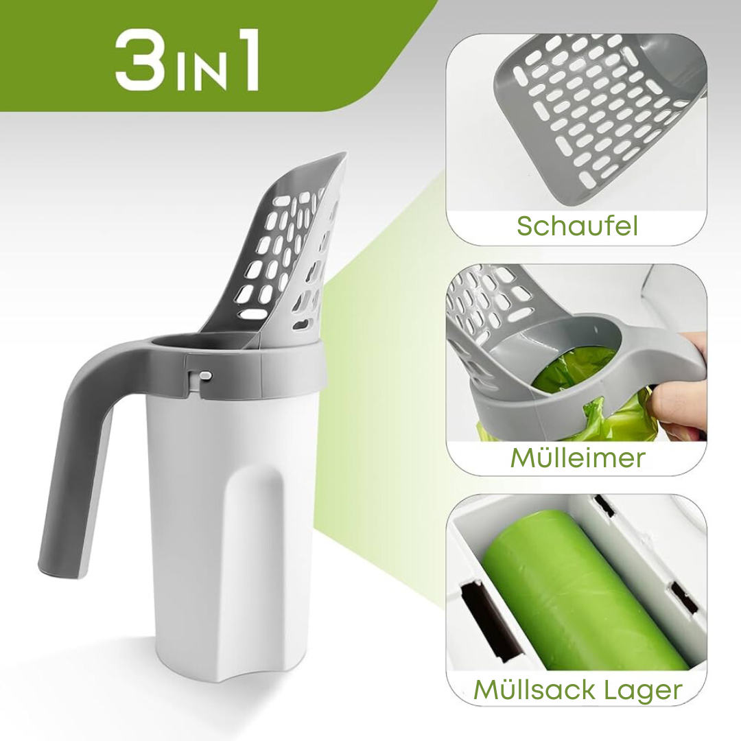 KittyClean™ Katzenstreu-Schaufel mit Hygiene-System