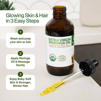 100% Pure Moringa Oil for Naturally Radiant Skin & Hair!