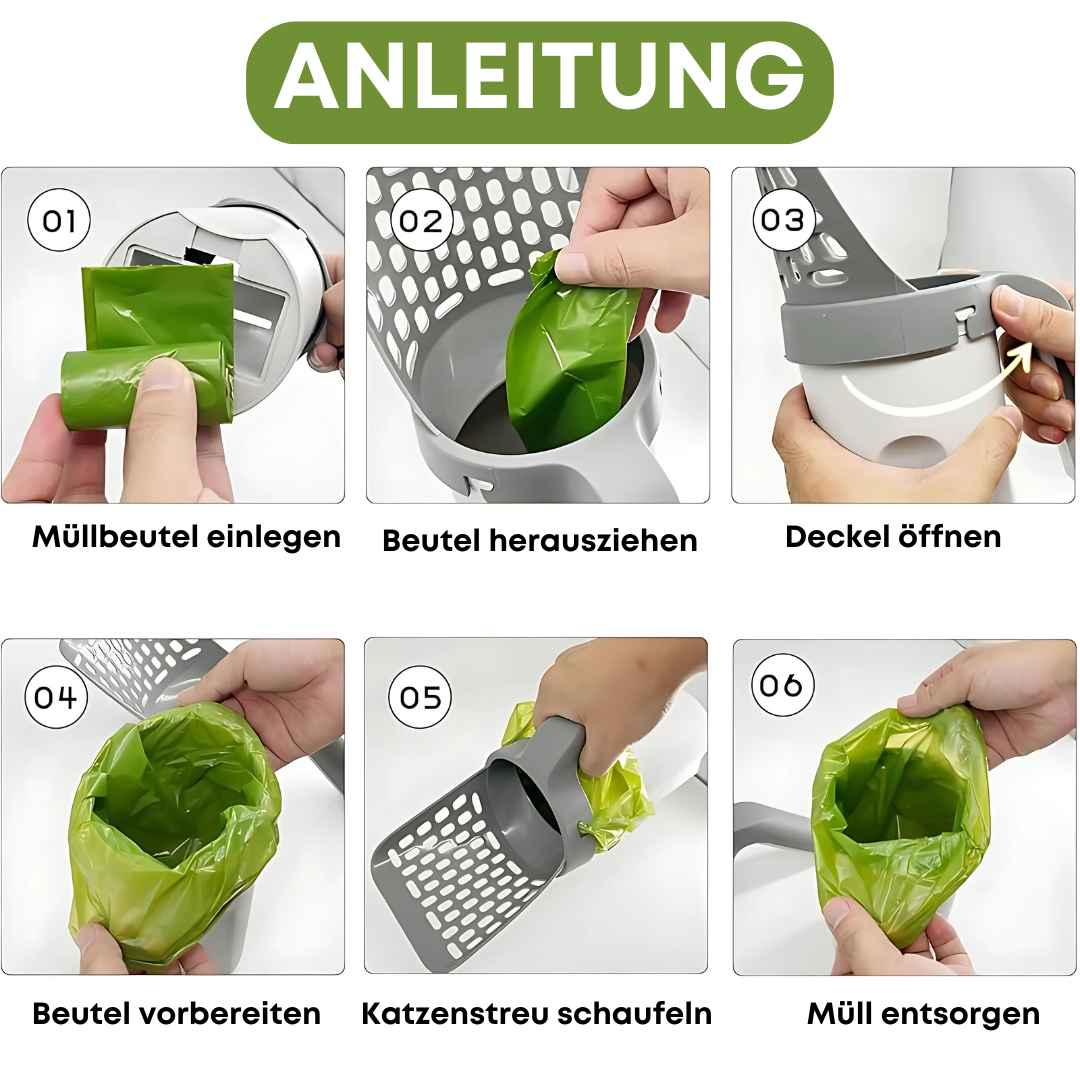 KittyClean™ Katzenstreu-Schaufel mit Hygiene-System