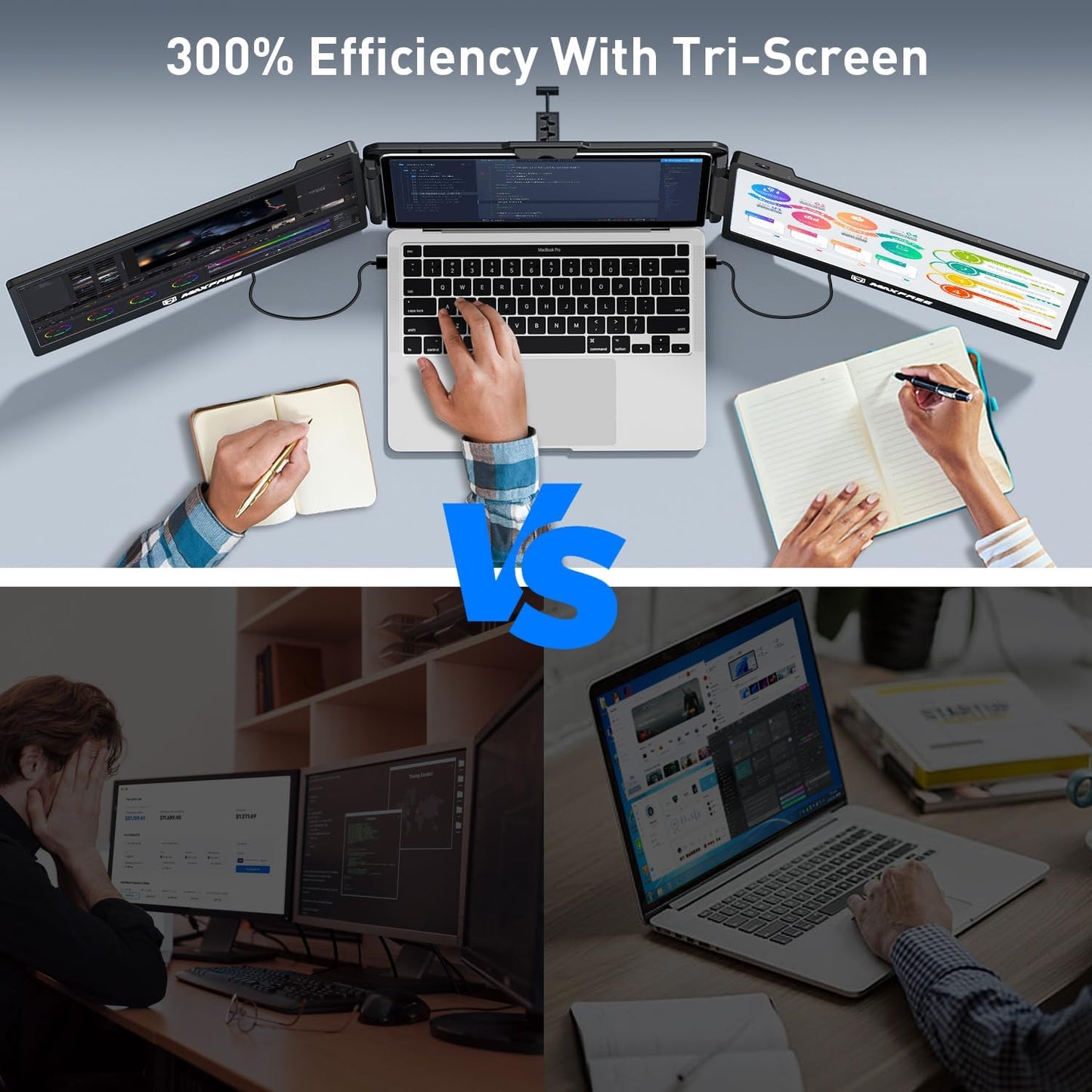 S2™ Triple Monitor für Laptop – Mehr Bildschirm, mehr Produktivität!