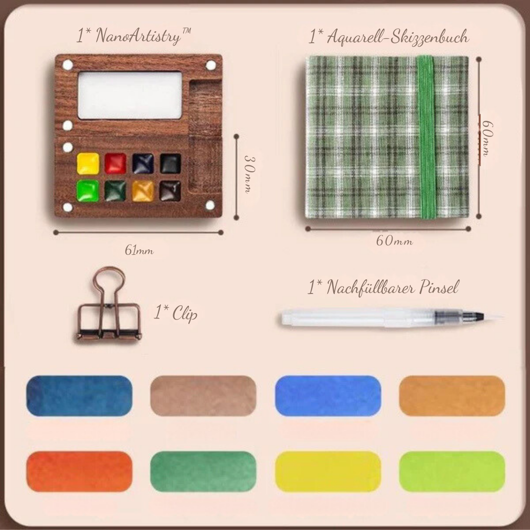 ArtFlow™ Pocket Aquarellset - Für mehr kreative Freiheit unterwegs