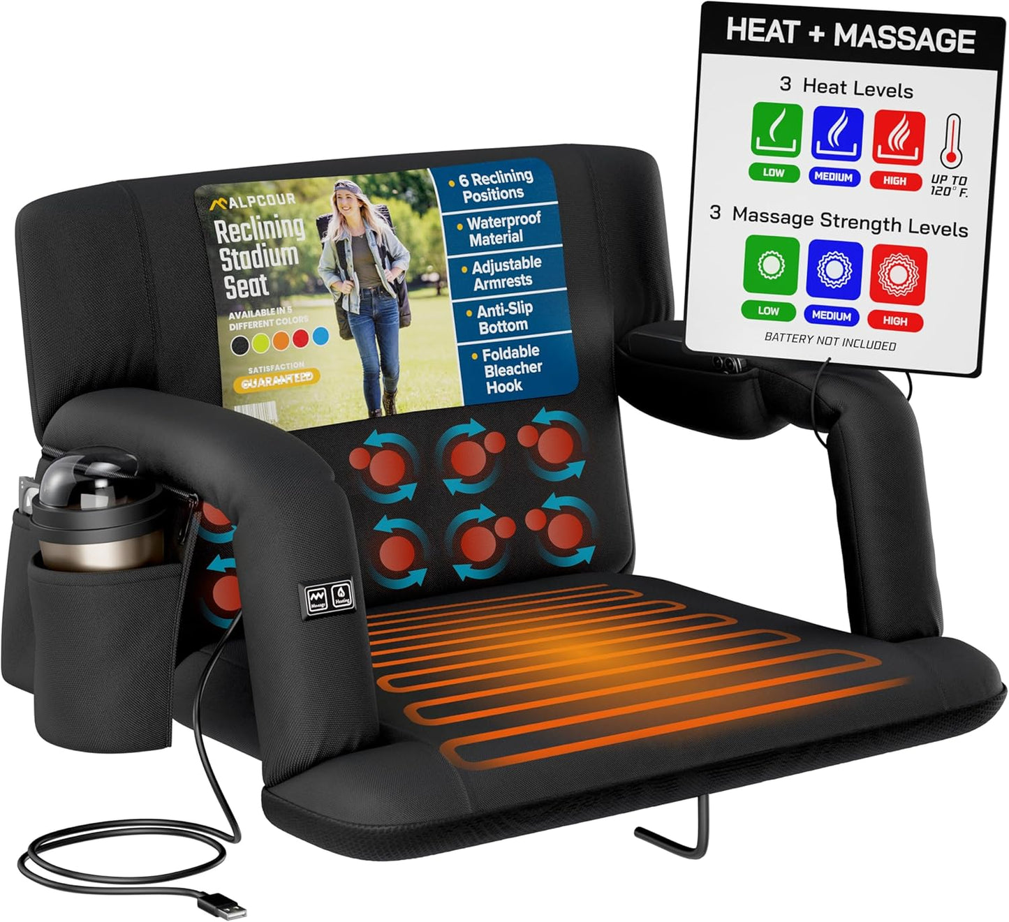 Alpcour™ Heizmassage-Stadionsitz – Ihr Komfort für jedes Event, jederzeit!
