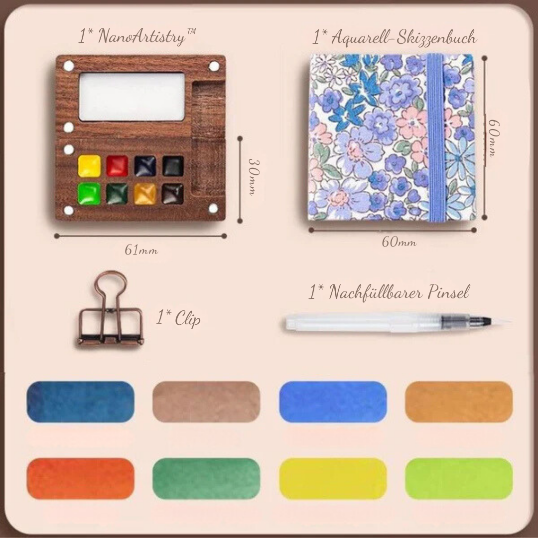 ArtFlow™ Pocket Aquarellset - Für mehr kreative Freiheit unterwegs