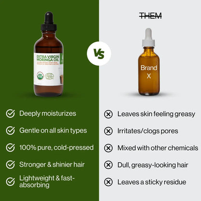100% Pure Moringa Oil for Naturally Radiant Skin & Hair!