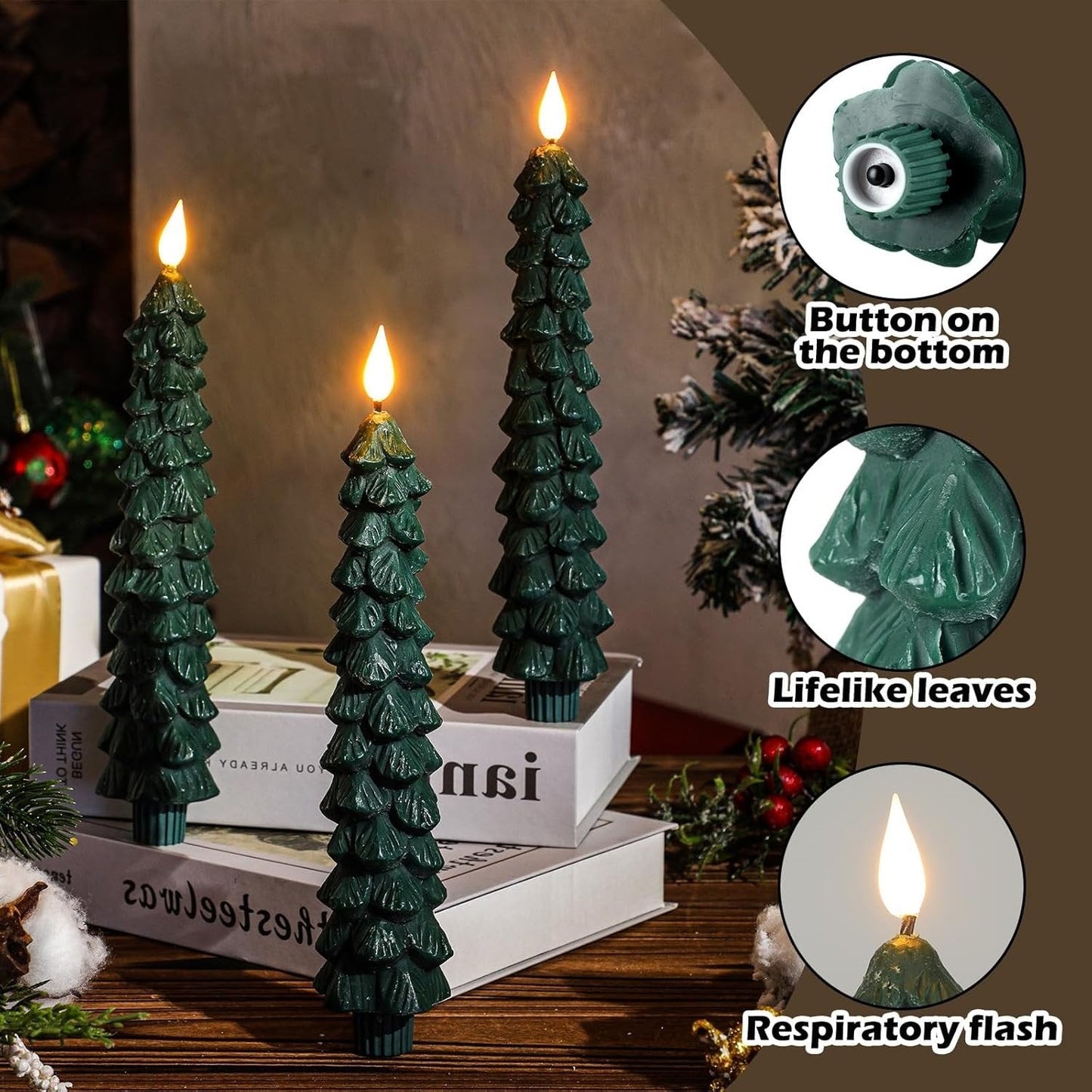 ChristmasGlow™ Festliche LED-Kerzen Set